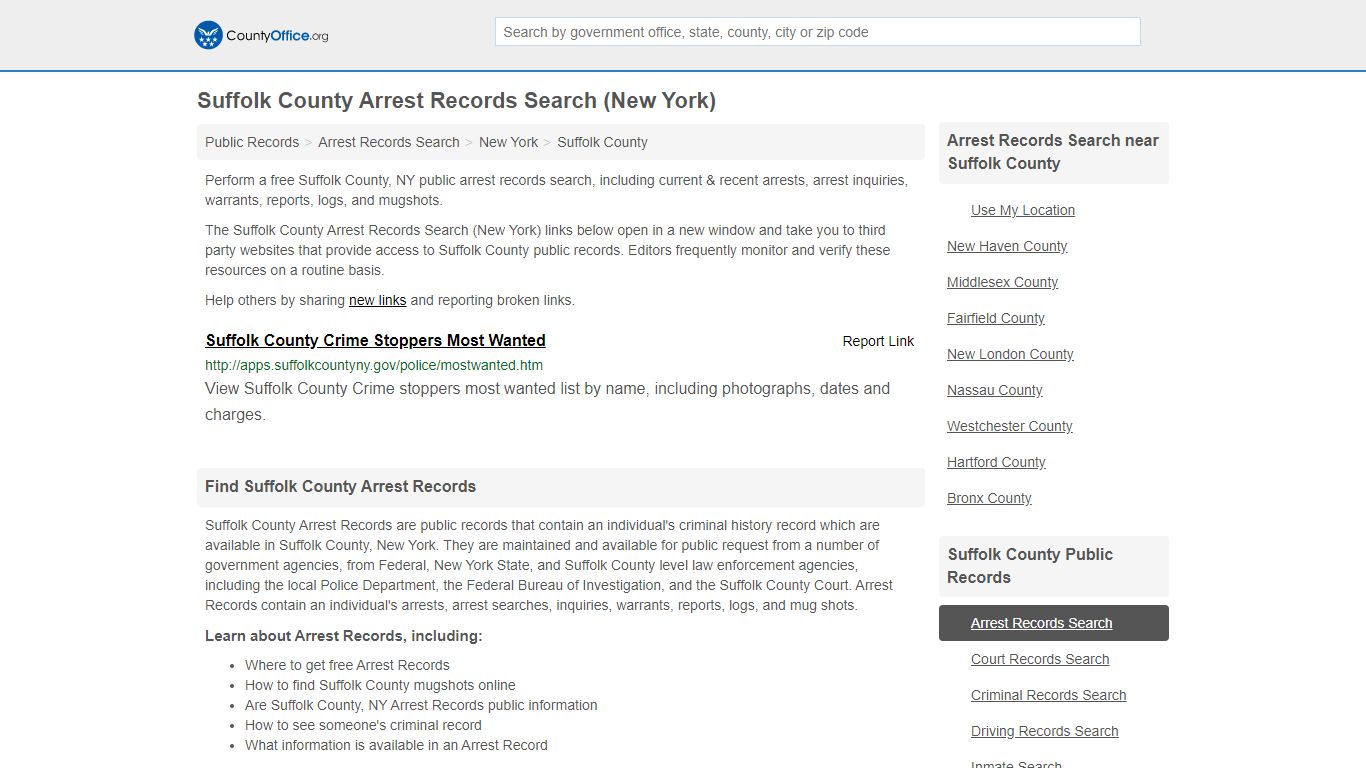 Arrest Records Search - Suffolk County, NY (Arrests ...